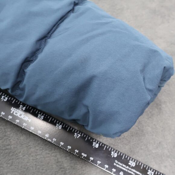 Zara Mens Puffer Bomber Jacket XL Blue Sherpa Lined Collar Full Zip Coat - Picture 13 of 16